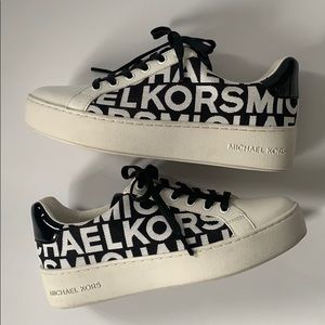 Michael Kors black and white sneakers size 6